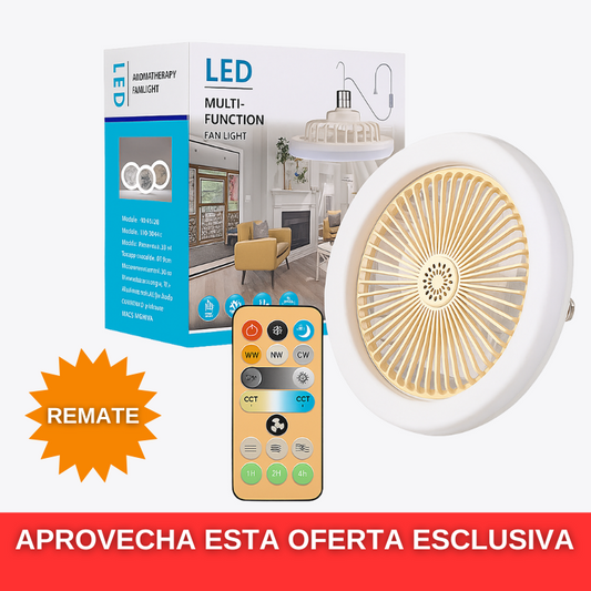 Lámpara Luz Led 3 en 1: Ilumina, Ventila y Controla Tu Espacio con Estilo y Tecnología 🔆❄️📲