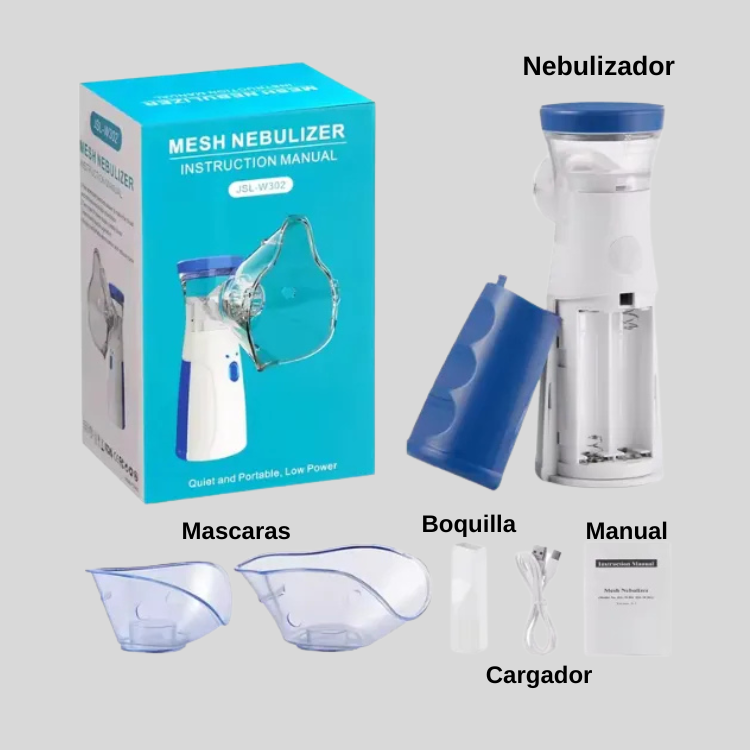 Nebulizador Portátil PRO – Tecnología ultrasónica para un alivio seguro en casa o donde estés