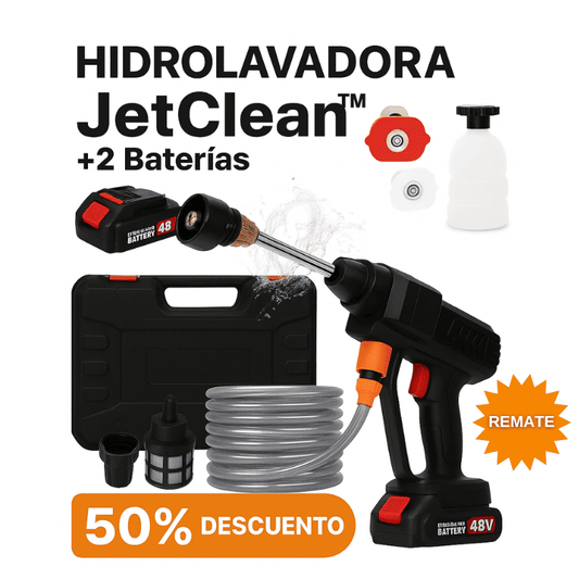 Hidrolavadora Portátil de 6 Boquillas Ajustables + 2 Baterías de 48v ⚡